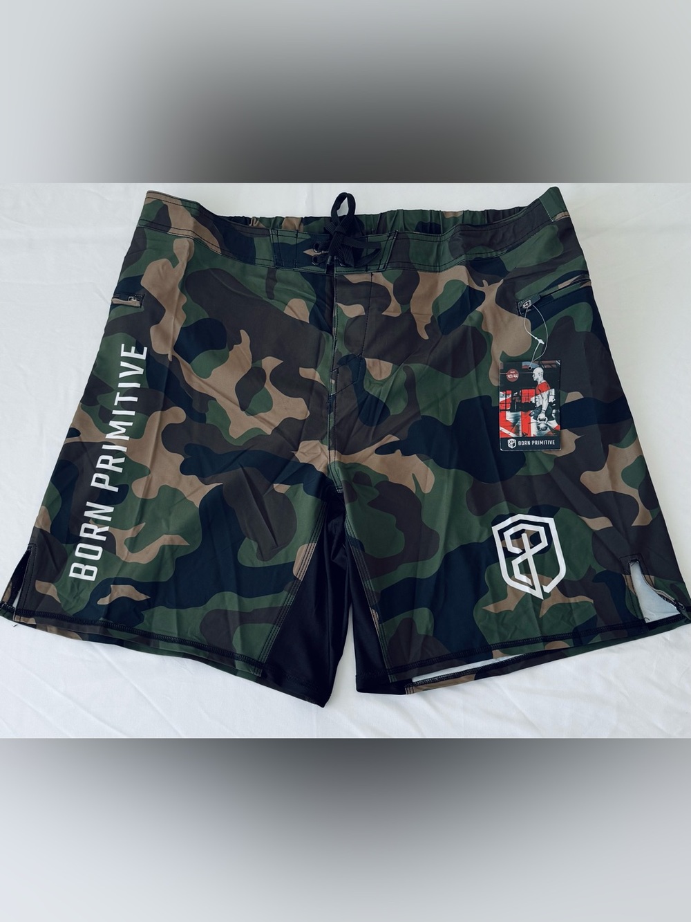 NWT Born Primitive American Defender training shorts woodland camo XXL 43/44